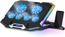 C11 Laptop Cooling Pad RGB Gaming Notebook Cooler, Laptop Fan Stand Adjustable H