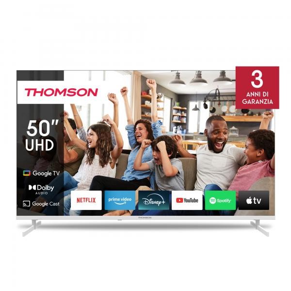 TV 50 THOMSON 4K  SMART UHD T2/C2S2 GOOGLE TV FRAMELESS WHITE