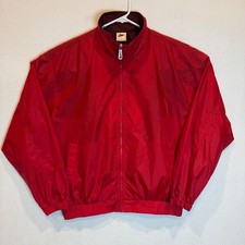 Nike Vintage Packable Windbreaker Jacket Red Full Zip Mens Medium Mesh Lined