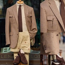 Autumn Winter Plaid Jacket for Men Wedding Business Office Working Blazer Custom