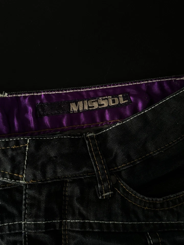 Minifalda vaquera negra vintage Y2K Miss Sixty talla grande hecha en Italia Foto 3 de 4