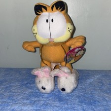 Garfield Plush With Bunny Slippers NEW NWT