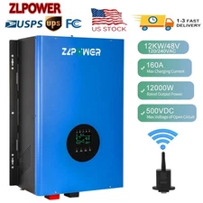 ZLPOWER Home Backup Power 2 MPPT Solar Charger Off-Grid 12KW 48V Hybrid Inverter