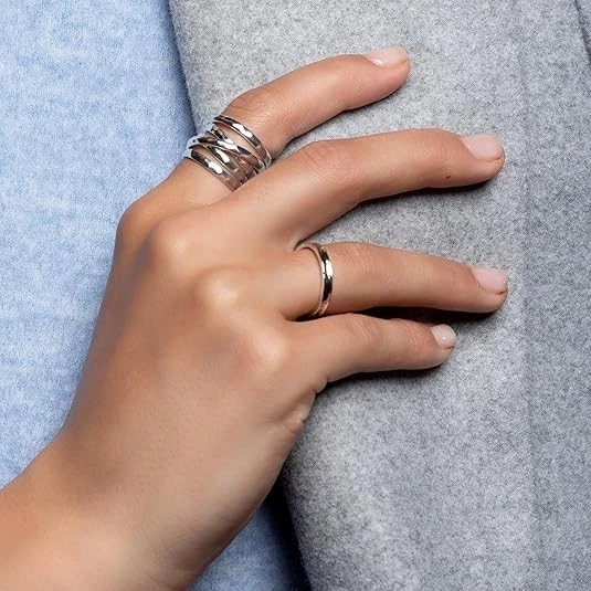 New Silpada 'Wrapped Up' Overlapping Textured Band Ring in Sterling Silver 11 - Image 4 of 4