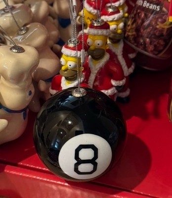 2025 Black Magic Eight Ball 8 Christmas Tree Ornament, New w Tag