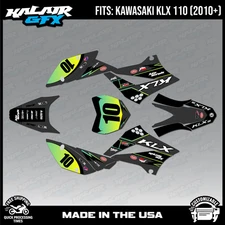 Graphics Kit for Kawasaki  KLX110, KLX110R, KXL110RL (2010-2024) Speed-Lime