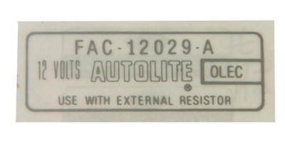 Ford Falcon Coil Decal Yellow Top XW XY GT ZA ZB ZC ZD Fairlane 289 302 351 V8