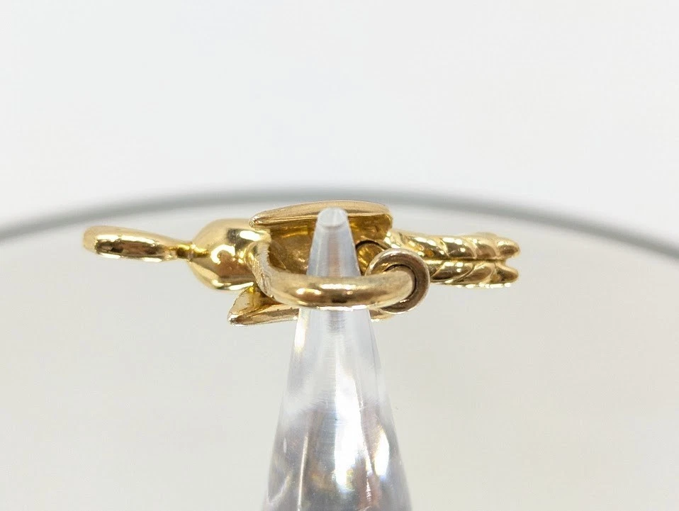 HERMES Cadena Padlock Pegasus Gold Bag Charm Pendant Keyholder Authentic - Image 3 of 4