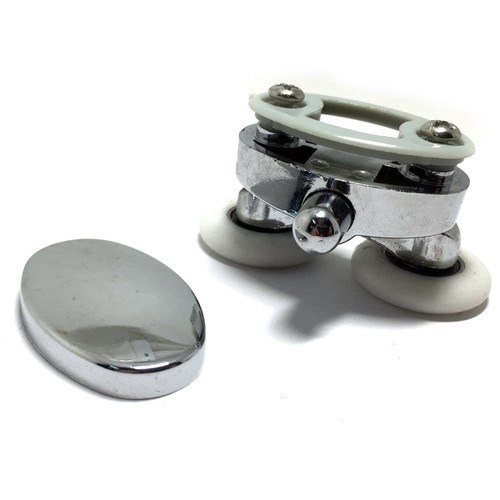 Clarmonde 4er Pack Oval Metalllegierung Doppelrad Duschtürrollen, 23 mm D... - Bild 4 von 5