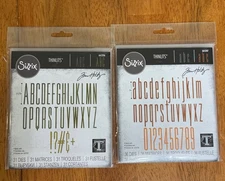 Lot  Sizzix Tim Holtz Thinlits Dies Alphanumeric Stretch Upper & Lower & Numbers