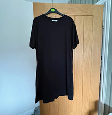 everyday women’s black short sleeve t- shirt dress size 16 - very