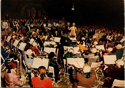 Postcard Germany Summer Games in Koblenz Serenade im Blumenhof orchestra