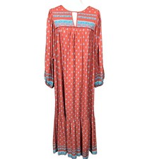 Wrap London Dress Women's Size 10 Brown NEW Cottagecore Peasant Boho Vacation