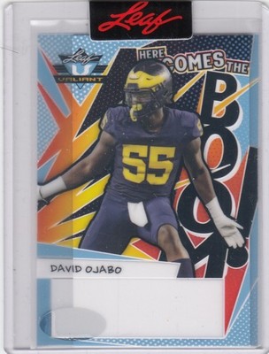 2023 David Ojabo Leaf Valiant Boom PRE PRODUCTION PROOF 1/1 Michigan Wolverines