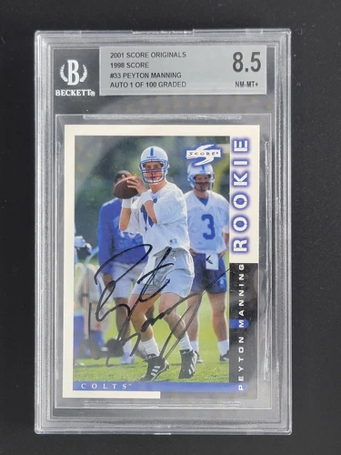 PEYTON MANNING ROOKIE - ON CARD AUTO - 1998 Score #233 /100 BGS 8.5 - Colts