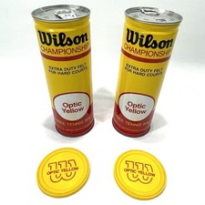 2 Vintage Wilson Championship Sealed Tennis Ball Cans Optic Yellow New E12
