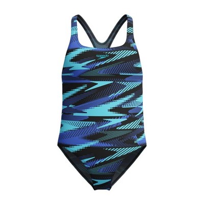 Speedo Girl's Hyperboom Allover Medalist Swimsuit  Quick Drying   Fitness   Chlo