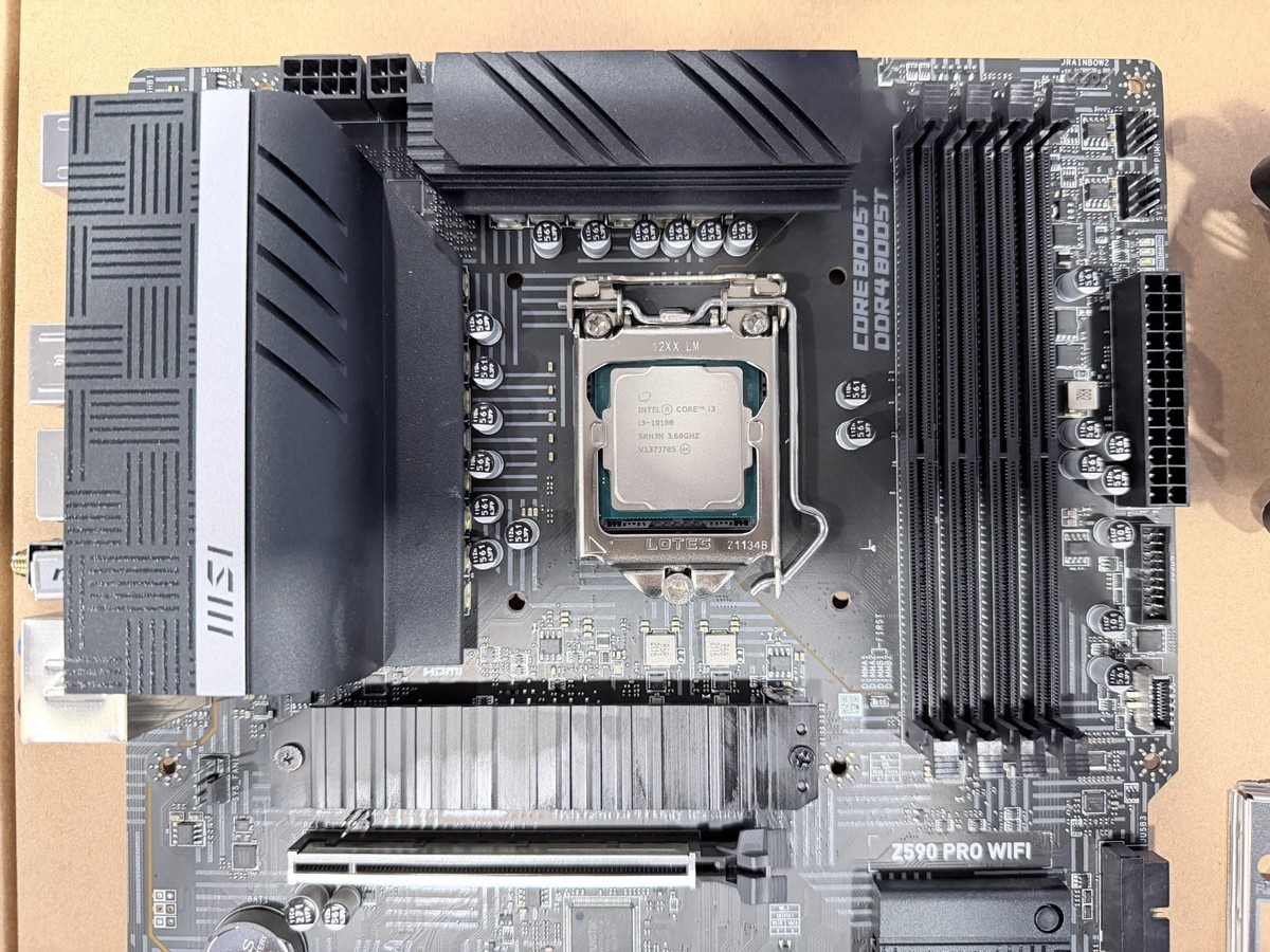 Used* MSI Z590 PRO WiFi LGA 1200 Motherboard Intel I3 10100 3.6GHz 