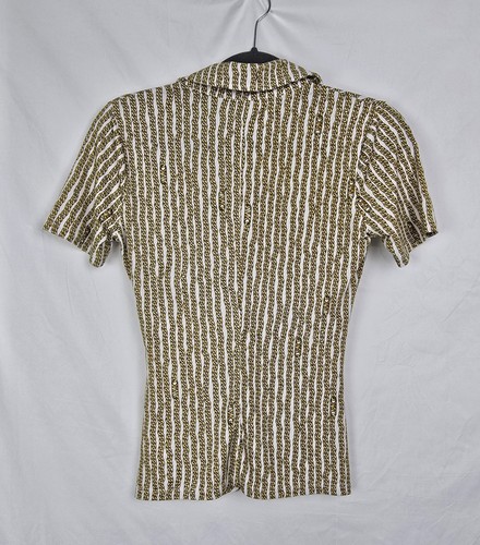 MICHAEL Michael Kors Women's Button Up Ruched-Front Y2K Top Buttercup sz XS - Picture 7 of 9