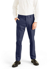Dockers Men Iron Free Stain Defender Slim Fit Khaki Pants Navy Size 32X30
