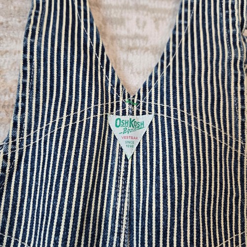 Oshgosh B'gosh Striped Cargo Conductor Denim Overalls Size 4 Kids NWOT - Picture 5 of 6