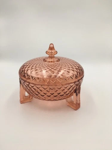 Pink Depression Era Glass Candy Dish/Bowl. Depression Glass  Excellent Condition