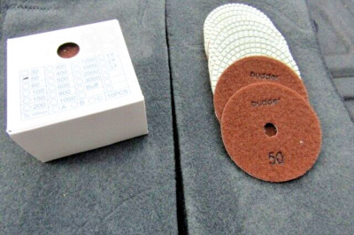 Budder Marble/Granite Diamond Polishing Pad-10pcs 4in. 50 grit