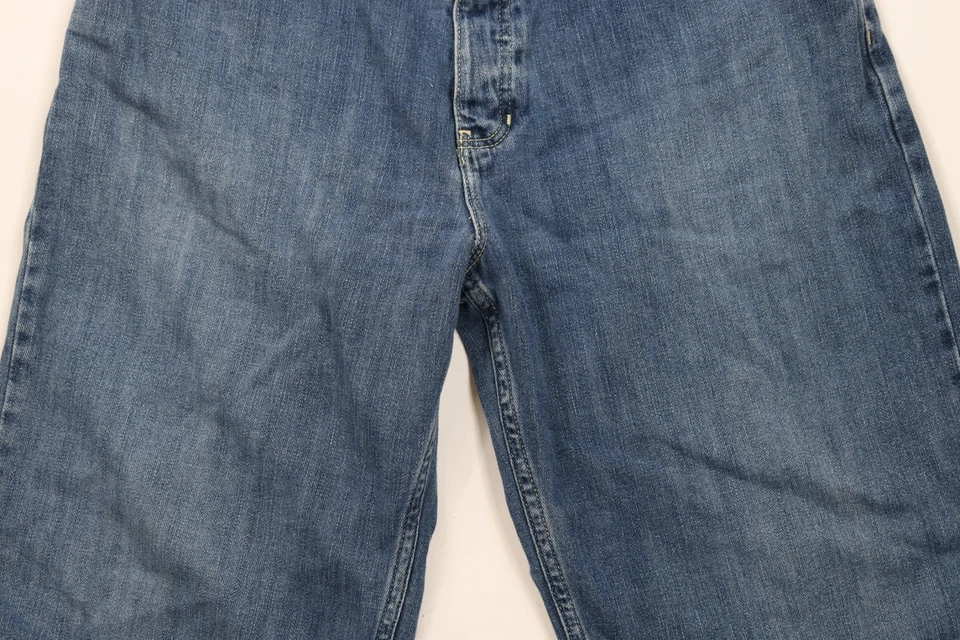 Pantalones Cortos De Colección Y2K 2000 Tommy Hilfiger Para Hombres 34 Desteñidos Calce Suelto Botón Mosca Denim Foto 3 de 4