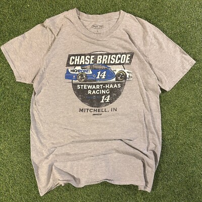 Chase Briscoe #14 Nascar 2021 One Sided Slingshot  Black T-Shirt Men's Large