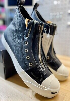 Converse Jack Purcell Zipper Hi Biker Black Leather Limited Converse Jack Purcell Zipper Hi Biker Black Leather Limited