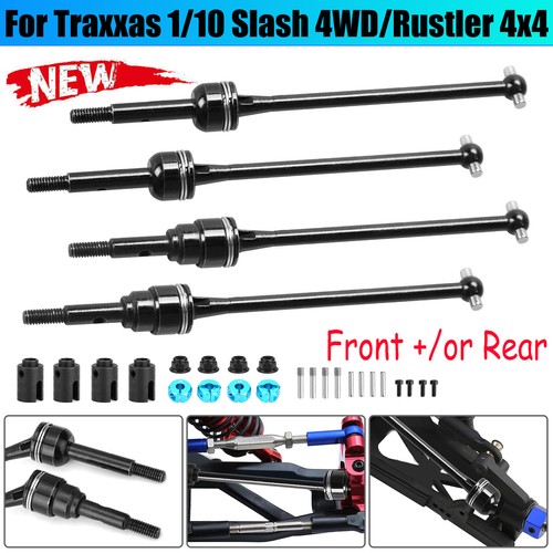 Hard Steel Front & Rear CVD Drive Shafts For Traxxas 1/10 Slash 4WD