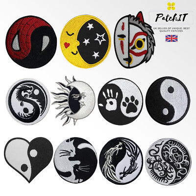 Yin Yang Logo gestickter Aufnäher zum Aufbügeln/Aufnähen gestickt Patch/Abzeichen