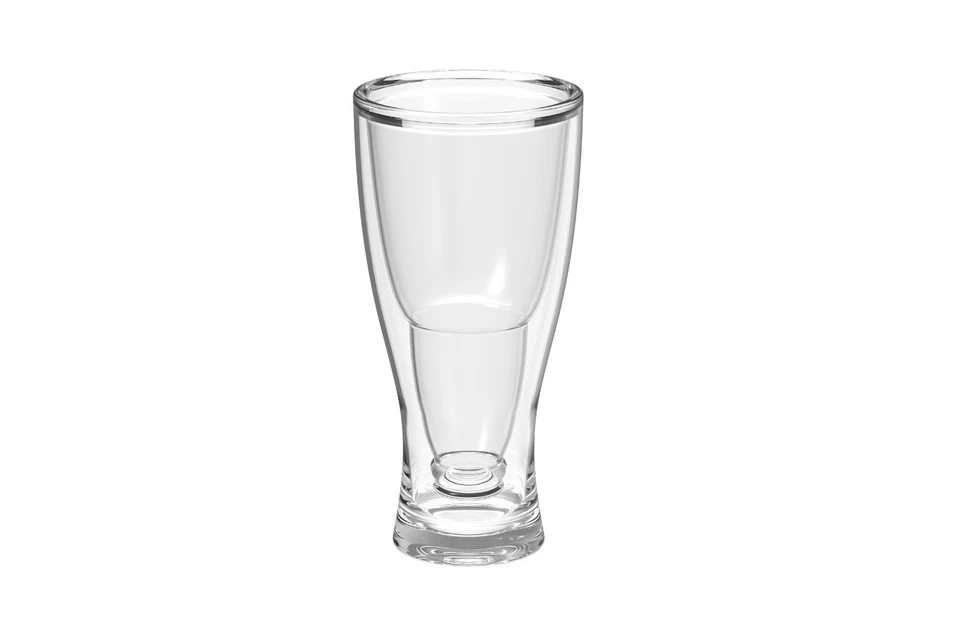 28 oz Clear Acrylic Plastic Double Wall Upside Down Beer Pilsner Glass Set of 2 - Image 3 of 3