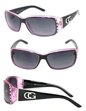 Women CG Eyewear Sunglasses Designer Fashion With Rhinestones Plastic Frames