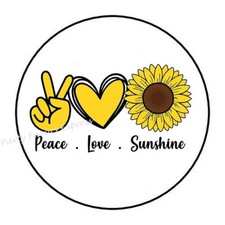 30 PEACE LOVE SUNSHINE ENVELOPE SEALS LABELS PARTY FAVORS STICKERS 1.5" ROUND