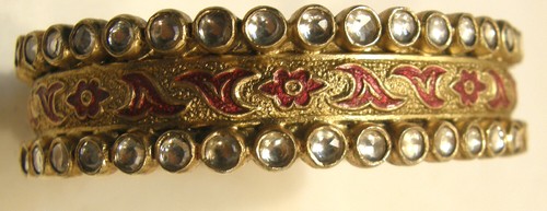 AMRITA SINGH BANGLE BRACELET CRYSTAL JEWELED ENAMELED BRASS BOLLYWOOD INDIA BOHO - Picture 12 of 12