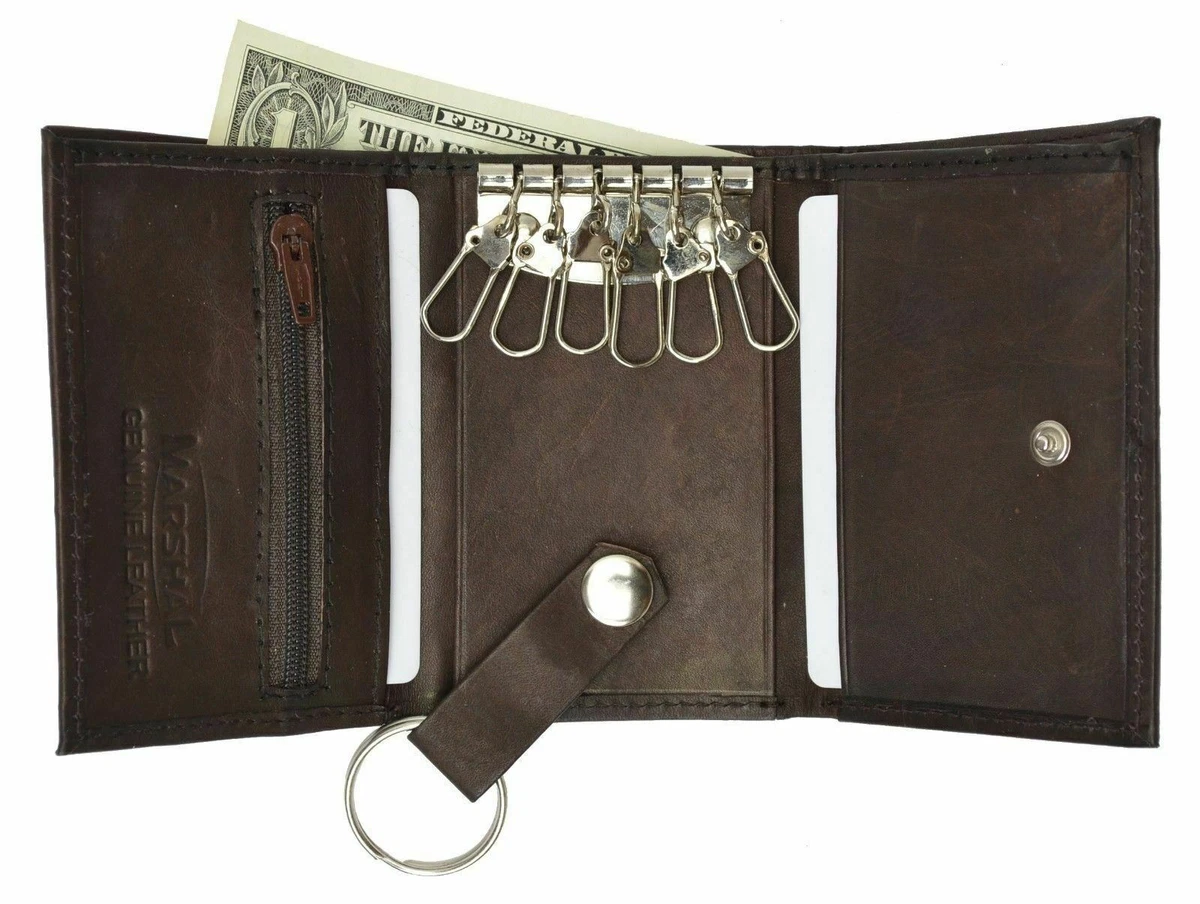 Men's leather key holder with 6 key brown