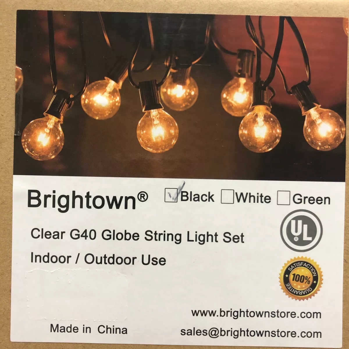 Brightown clear g40 globe string light set deals