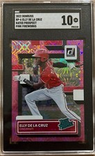 2022 Panini Donruss Rated Prospects Pink Fireworks ELLY DE LA CRUZ SGC 10