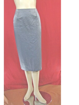 New EXTE by VERSACE Sexy Straight Pencil Silver Gray Skirt  Sz 40  Italy 