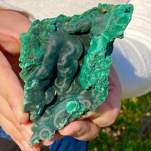 237G Natural luster malachite coarse cat's eye cluster coarse mineral sample - 第 10/13 張圖片