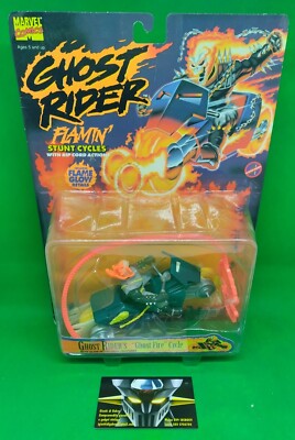 TOY BIZ GHOST RIDER Flamin Stunt Cycles GHOST RIDER'S ''Ghost Fire'' Cycle '95 NEU
