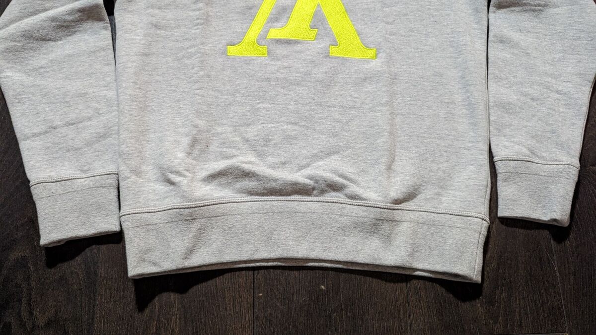 Louis Vuitton Upside Down LV Logo Grey Neon Green Sweatshirt Louis Vuitton Upside Down LV Logo Grey Neon Green Sweatshirt