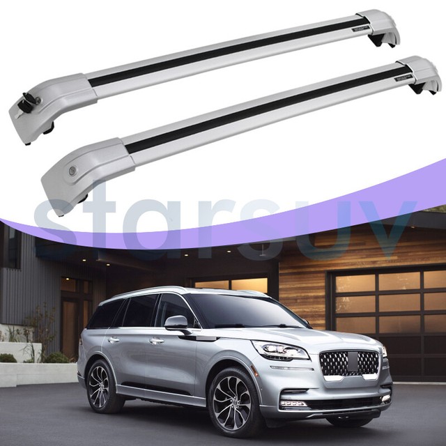 Silver Cross Bar for Lincoln Aviator 20182020 Luggage Aluminum Roof