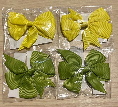 4pcs Girls hair bow clips alligator clips pair ribbon bow children girls 8cm - Picture 18 of 20