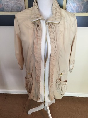 #ad Luii Women#x27;s Jacket Zipper Snap at Sleeve Pockets Gold Buttons Large Wool poly $19.00