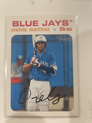 2020 Topps Heritage Minors Orelvis Martinez White Border SSP #d /50 Blue Jays RC