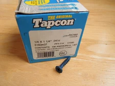(100) Philips Flat Head PFH 1/4 x 1-1/4 Concrete Masonry Screws Tapcon Anchors