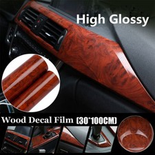 Glossy Walnut Wood Grain Vinyl Wrap Car Sticker Wrap Film Interior Accessories