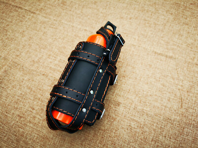 Flaschenhalter Schwarz Orange passend für HD Harley Bierhalter Fatboy Trike Rock